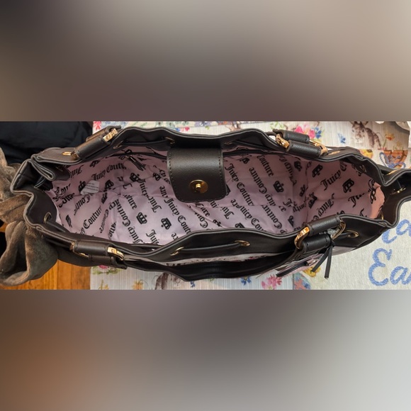 Juicy Couture Pink and Black Sequin Embellished Tote with Heart Tag - Picture 9 of 10